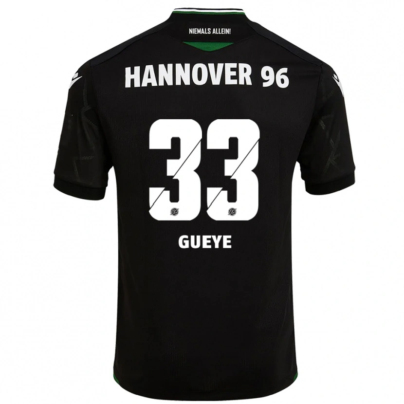 Danxen Dames Abdoulaye Gueye #33 Zwart Groen Uitshirt Uittenue 2025/26 T-Shirt