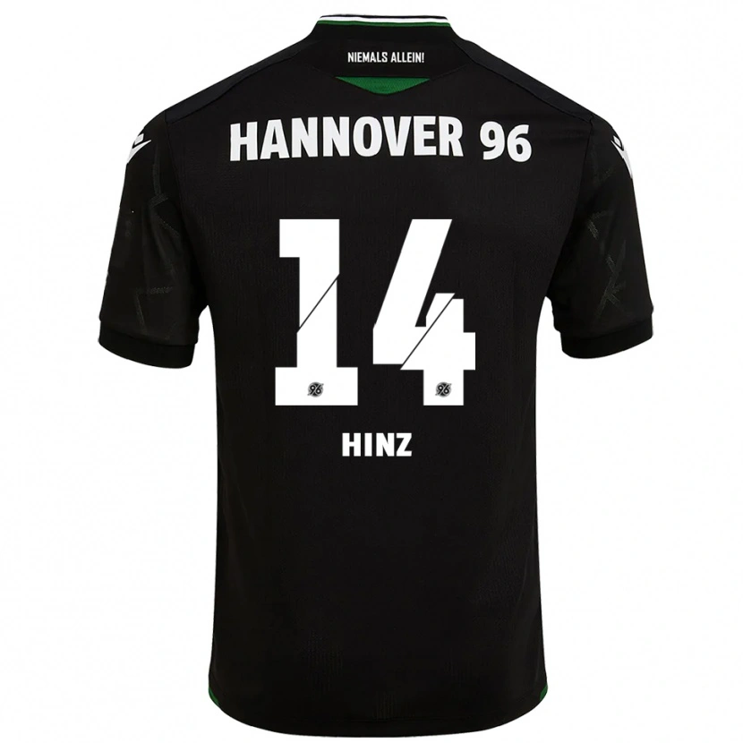 Danxen Dames Pia Hinz #14 Zwart Groen Uitshirt Uittenue 2025/26 T-Shirt