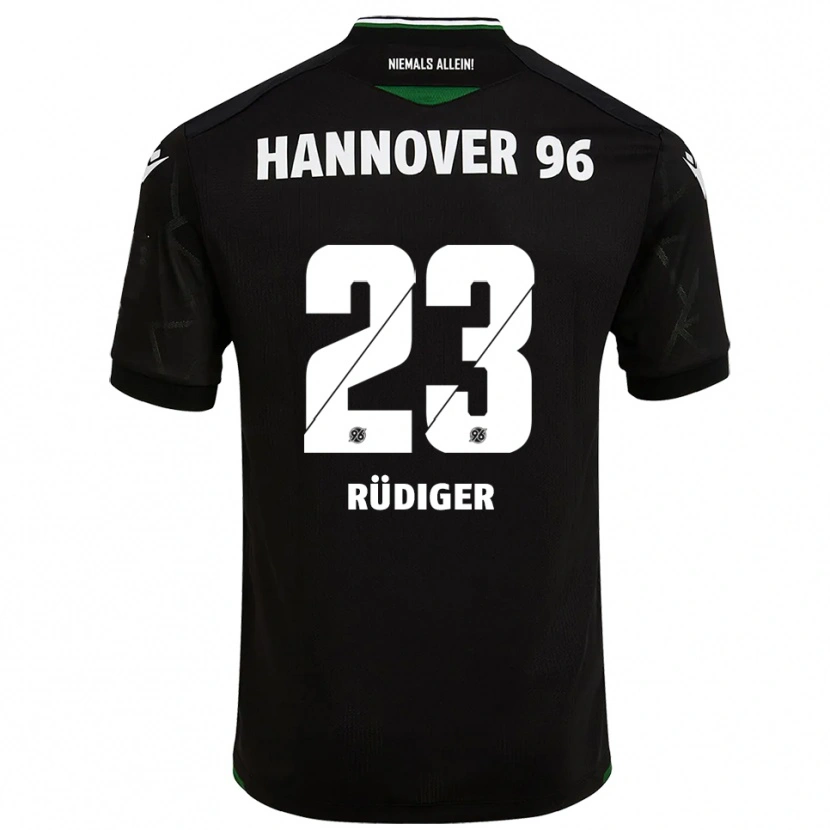 Danxen Dames Fin-Luca Rüdiger #23 Zwart Groen Uitshirt Uittenue 2025/26 T-Shirt