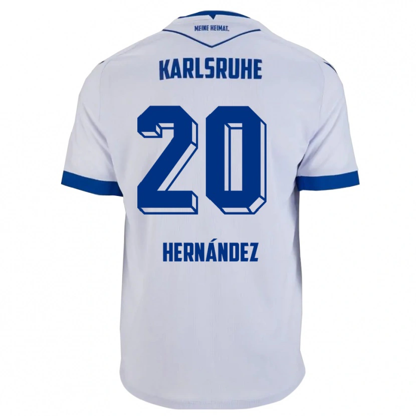 Danxen Dames Marco Hernández #20 Wit Blauw Uitshirt Uittenue 2025/26 T-Shirt
