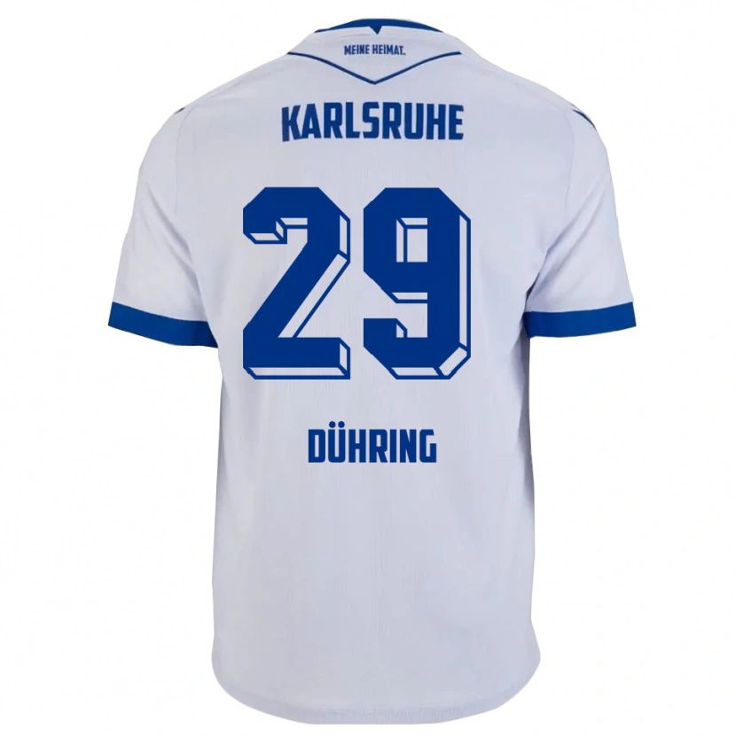 Danxen Dames Niclas Dühring #29 Wit Blauw Uitshirt Uittenue 2025/26 T-Shirt