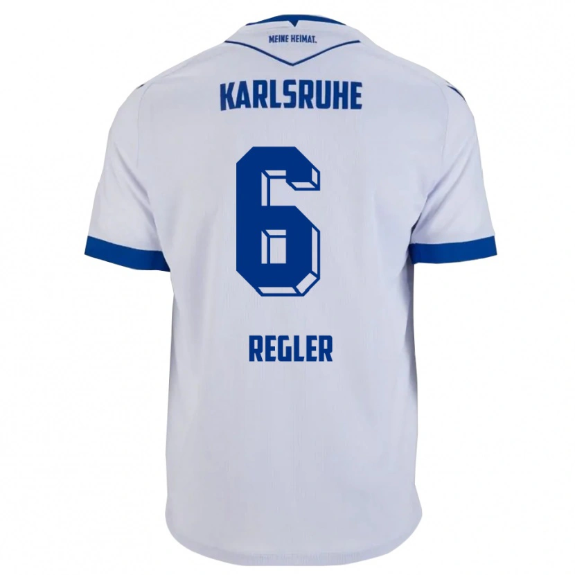 Danxen Dames Nick Regler #6 Wit Blauw Uitshirt Uittenue 2025/26 T-Shirt