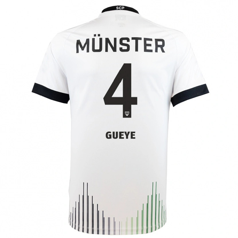 Danxen Dames Tidiane Gueye #4 Wit Zwart Uitshirt Uittenue 2025/26 T-Shirt