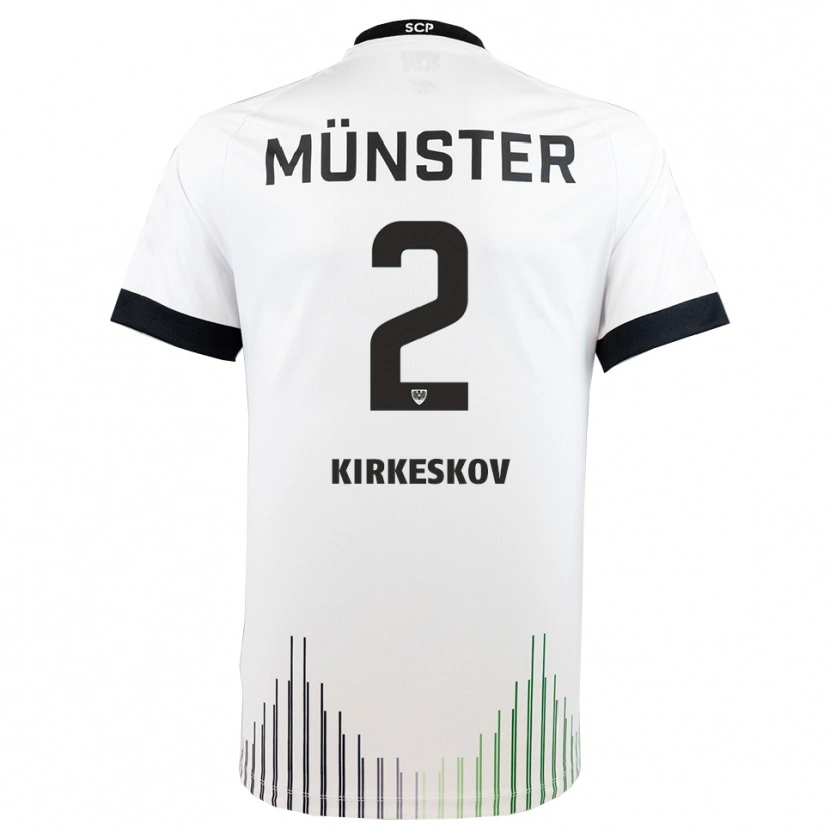 Danxen Dames Mikkel Kirkeskov #2 Wit Zwart Uitshirt Uittenue 2025/26 T-Shirt
