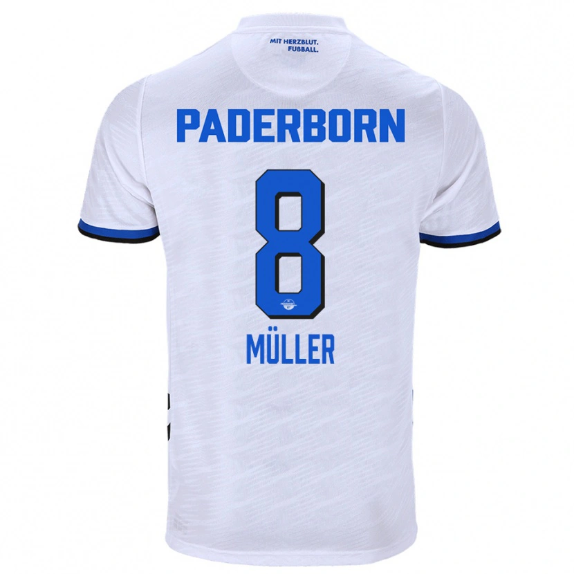 Danxen Dames Carlos Müller #8 Wit Blauw Uitshirt Uittenue 2025/26 T-Shirt
