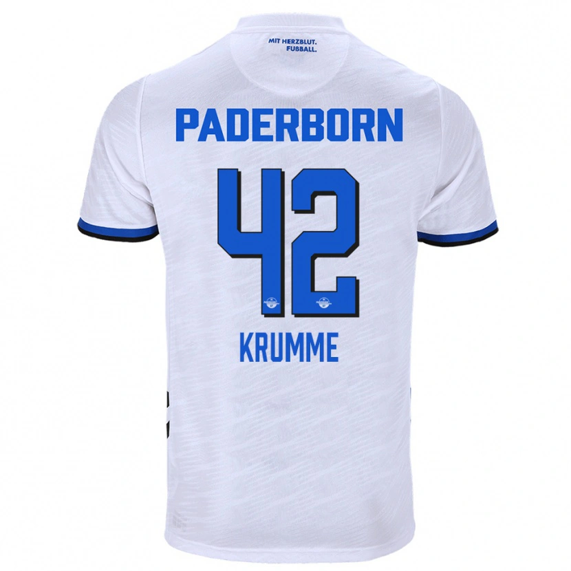 Danxen Dames Kevin Krumme #42 Wit Blauw Uitshirt Uittenue 2025/26 T-Shirt