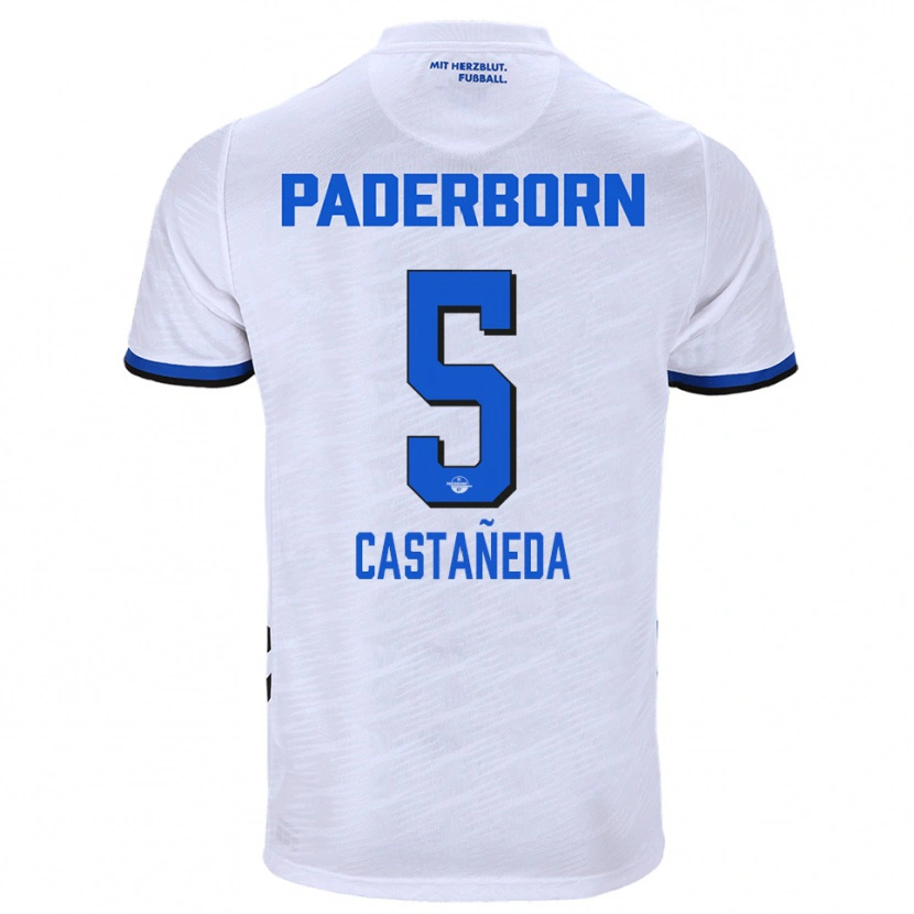 Danxen Dames Santiago Castañeda #5 Wit Blauw Uitshirt Uittenue 2025/26 T-Shirt