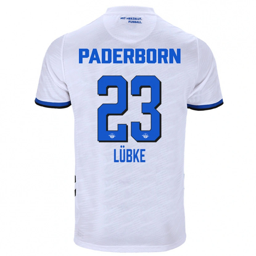 Danxen Dames Jesper Lübke #23 Wit Blauw Uitshirt Uittenue 2025/26 T-Shirt