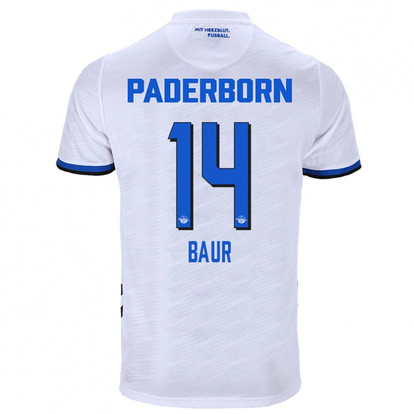 Danxen Dames Mika Baur #14 Wit Blauw Uitshirt Uittenue 2025/26 T-Shirt