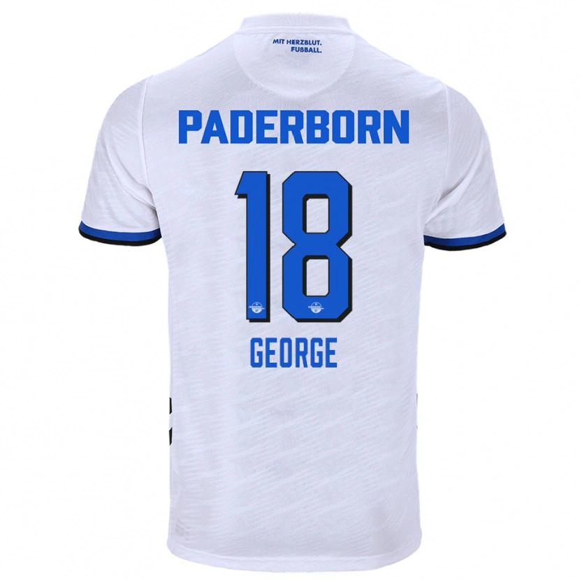 Danxen Dames Kayonte Kaheim Karim George #18 Wit Blauw Uitshirt Uittenue 2025/26 T-Shirt