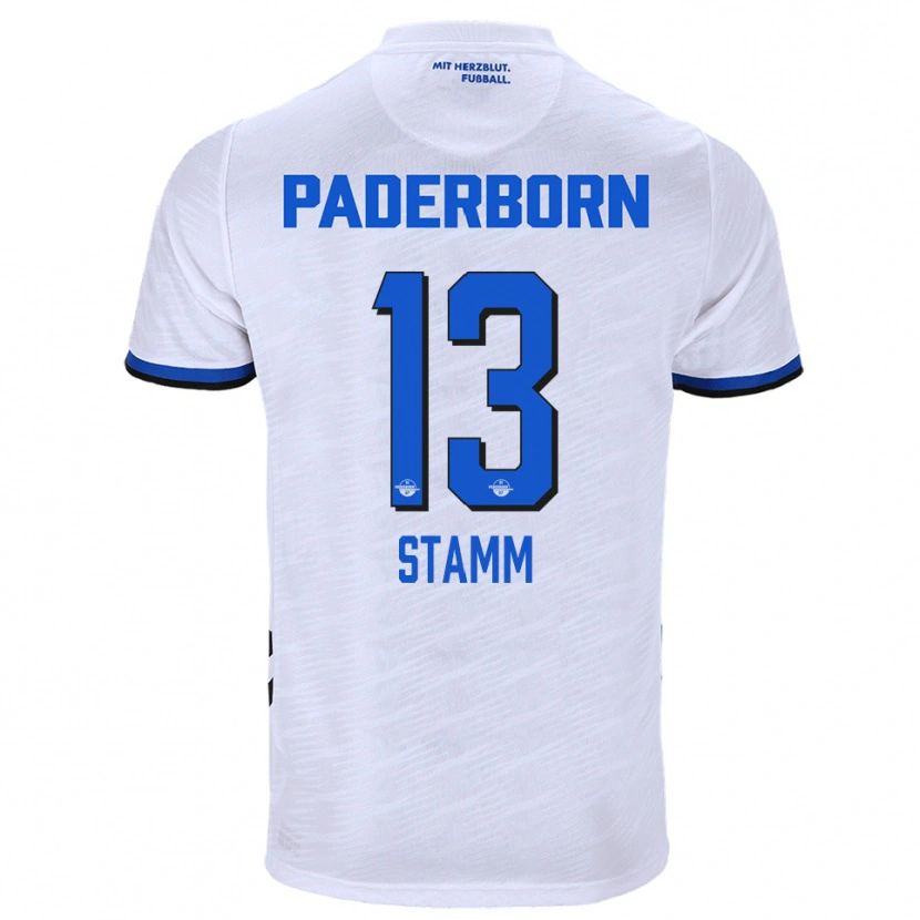 Danxen Dames David Stamm #13 Wit Blauw Uitshirt Uittenue 2025/26 T-Shirt