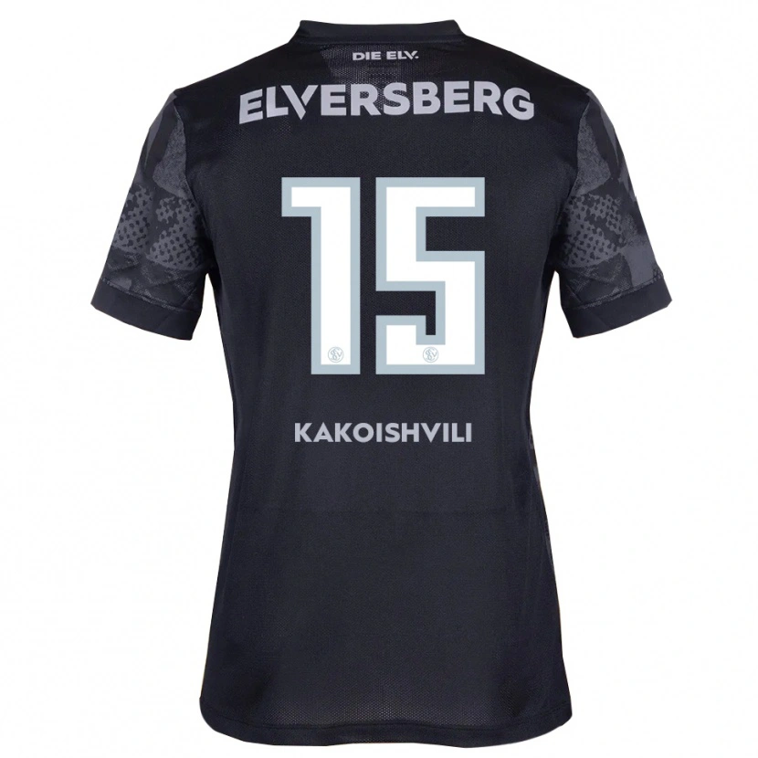 Danxen Dames Dimitri Kakoishvili #15 Zwart Grijs Uitshirt Uittenue 2025/26 T-Shirt