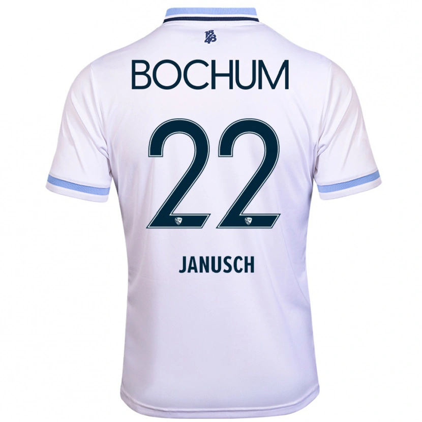 Danxen Dames Thees Janusch #22 Wit Hemelsblauw Uitshirt Uittenue 2025/26 T-Shirt
