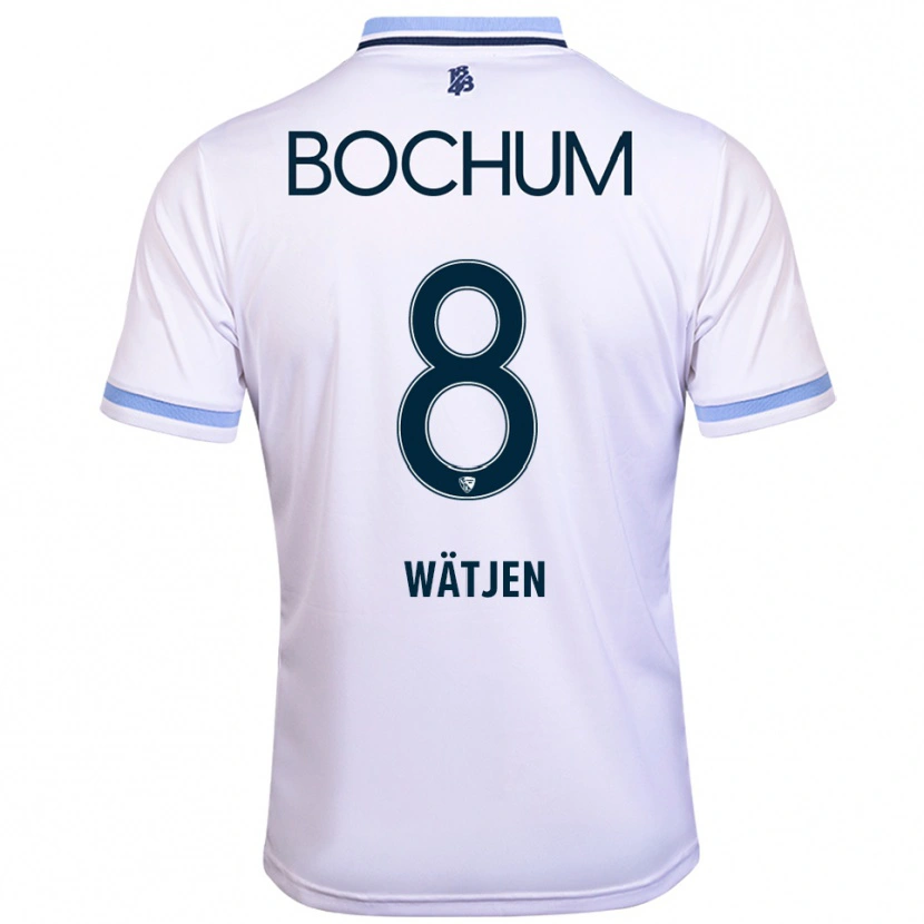 Danxen Dames Kjell Wätjen #8 Wit Hemelsblauw Uitshirt Uittenue 2025/26 T-Shirt