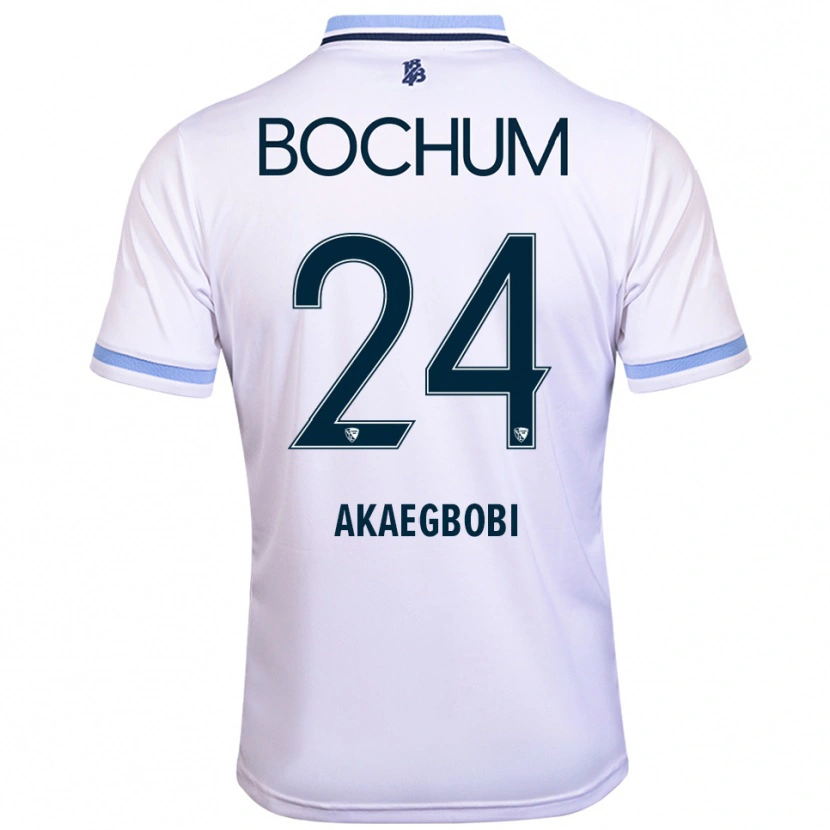 Danxen Dames Jonathan Akaegbobi #24 Wit Hemelsblauw Uitshirt Uittenue 2025/26 T-Shirt