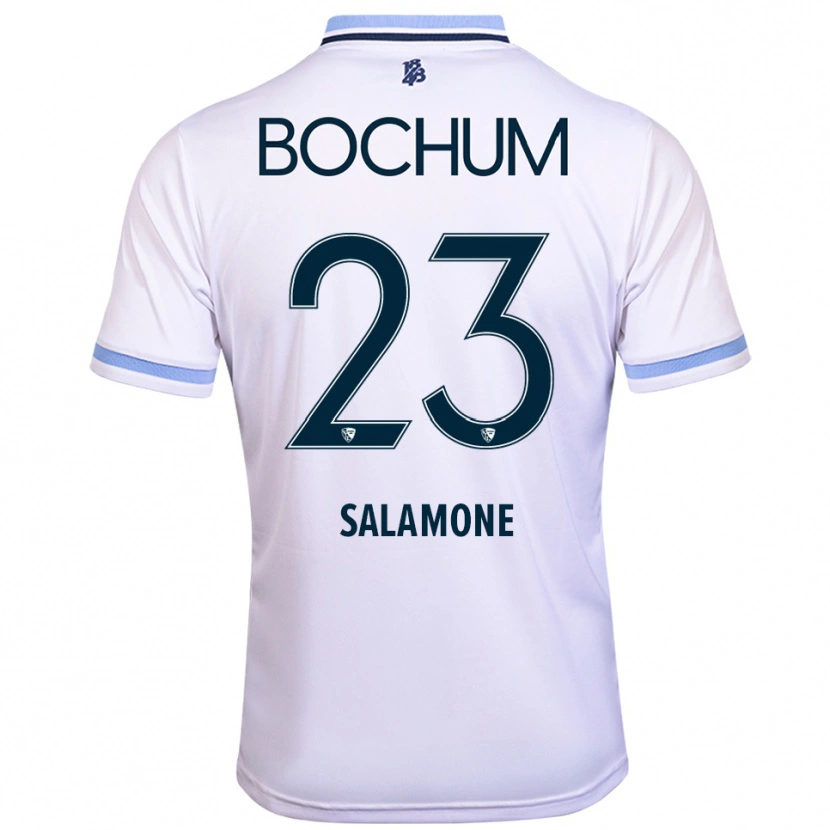 Danxen Dames Elia-Giona Salamone #23 Wit Hemelsblauw Uitshirt Uittenue 2025/26 T-Shirt