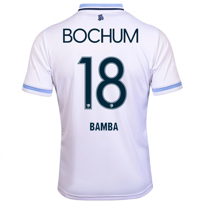 Danxen Dames Samuel Bamba #18 Wit Hemelsblauw Uitshirt Uittenue 2025/26 T-Shirt