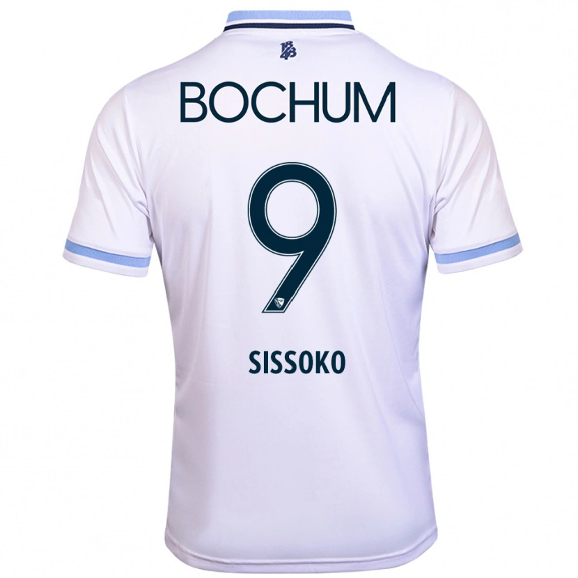 Danxen Dames Ibrahim Sissoko #9 Wit Hemelsblauw Uitshirt Uittenue 2025/26 T-Shirt