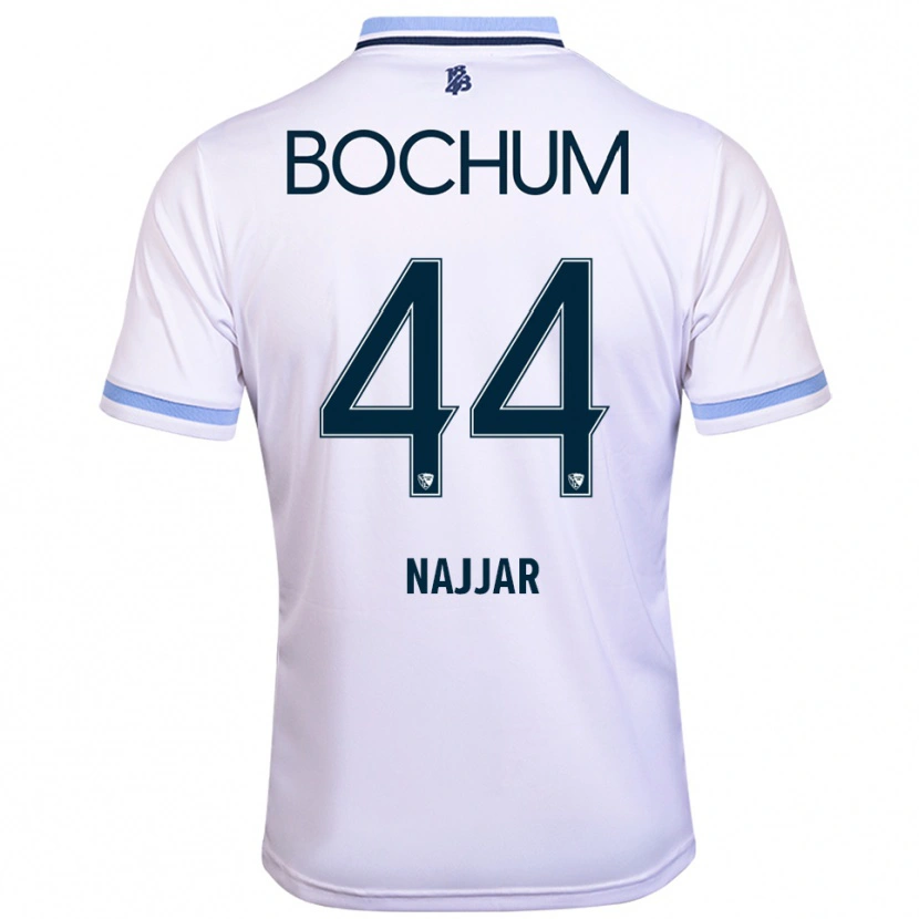 Danxen Dames Jamil Najjar #44 Wit Hemelsblauw Uitshirt Uittenue 2025/26 T-Shirt