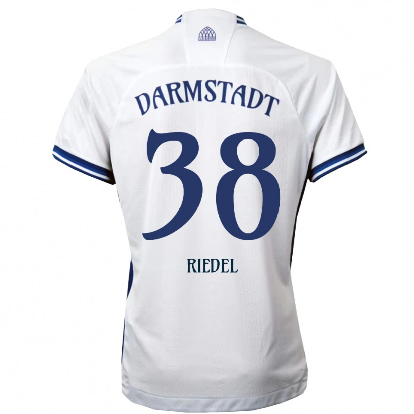 Danxen Dames Clemens Riedel #38 Wit Blauw Uitshirt Uittenue 2025/26 T-Shirt