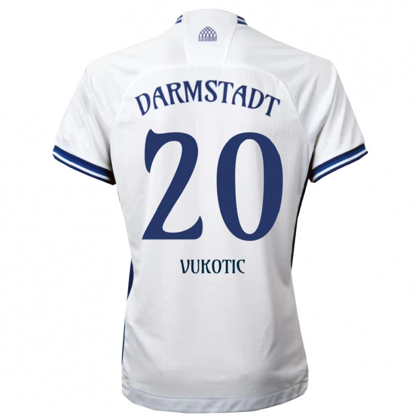 Danxen Dames Aleksandar Vukotic #20 Wit Blauw Uitshirt Uittenue 2025/26 T-Shirt