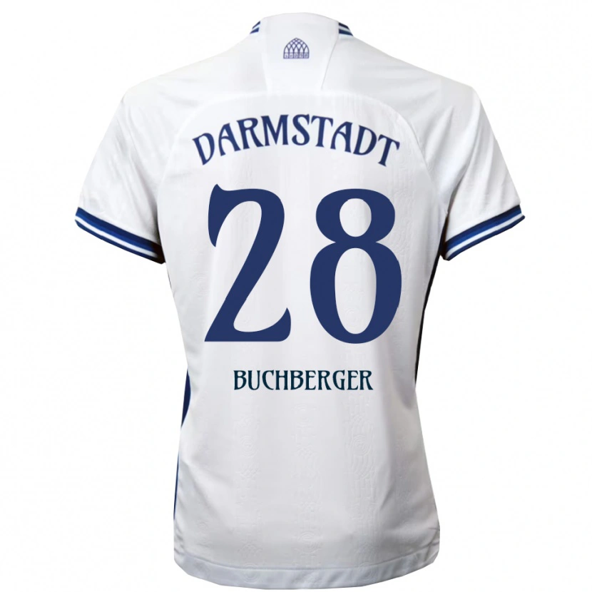 Danxen Dames Jonas Buchberger #28 Wit Blauw Uitshirt Uittenue 2025/26 T-Shirt