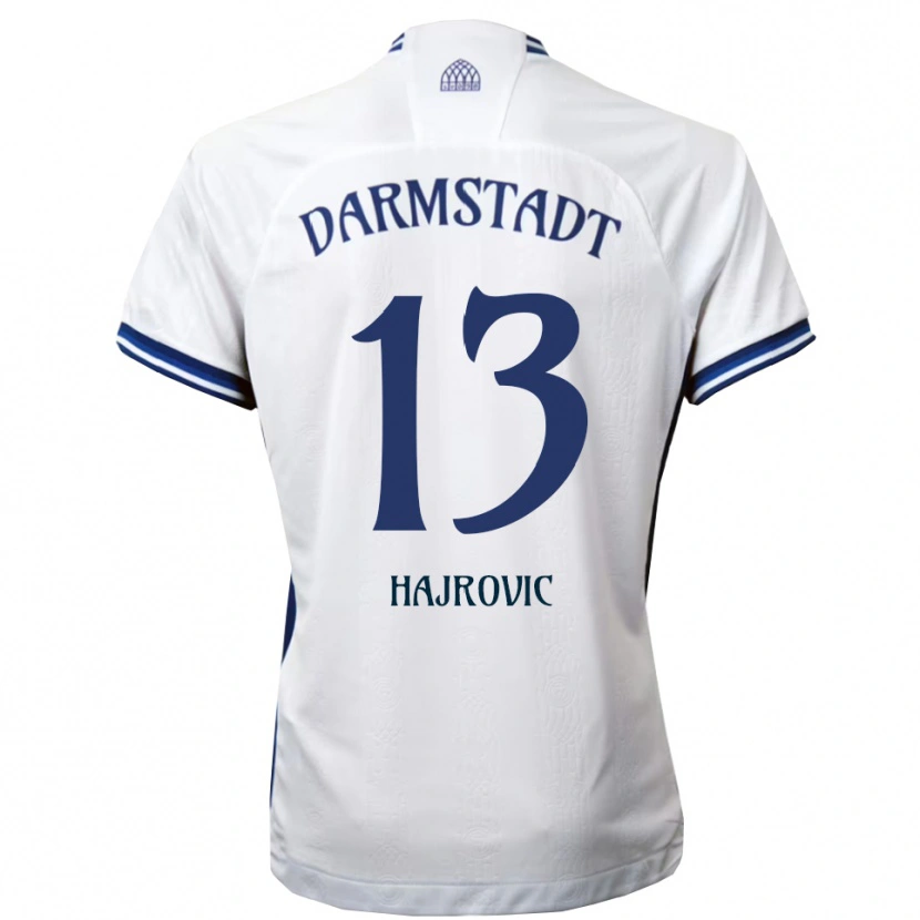 Danxen Dames Vahid Hajrovic #13 Wit Blauw Uitshirt Uittenue 2025/26 T-Shirt
