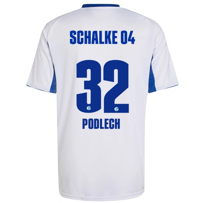 Danxen Dames Luca Podlech #32 Wit Blauw Uitshirt Uittenue 2025/26 T-Shirt