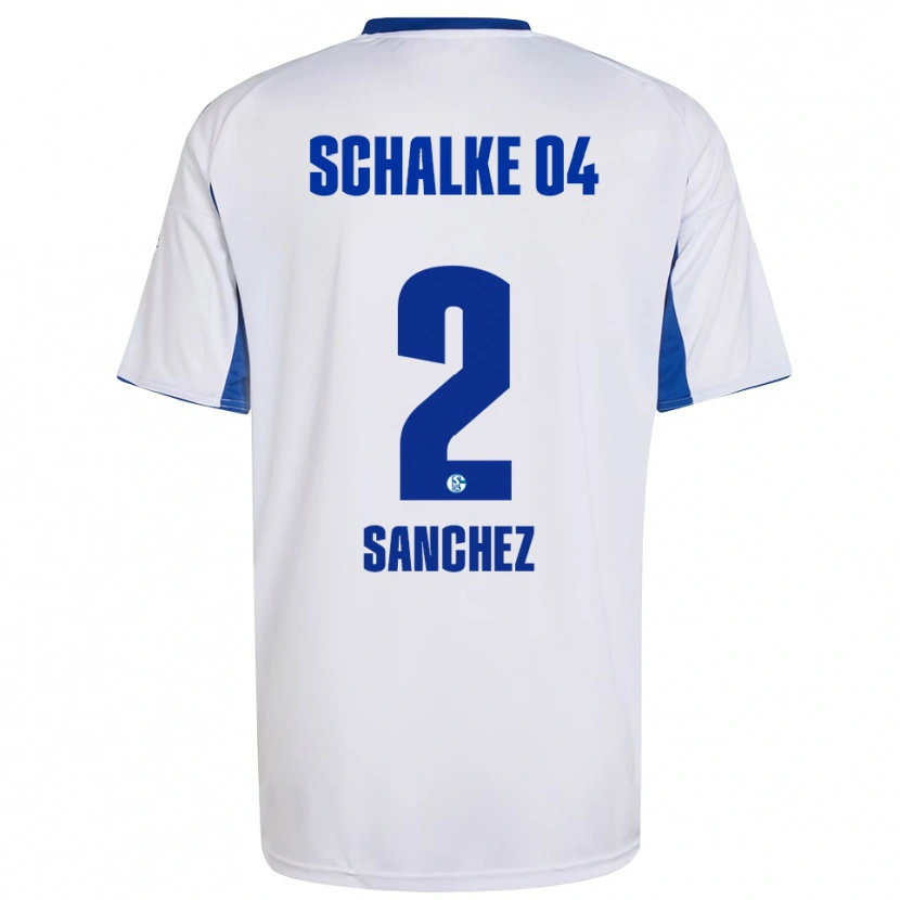 Danxen Dames Felipe Sánchez #2 Wit Blauw Uitshirt Uittenue 2025/26 T-Shirt