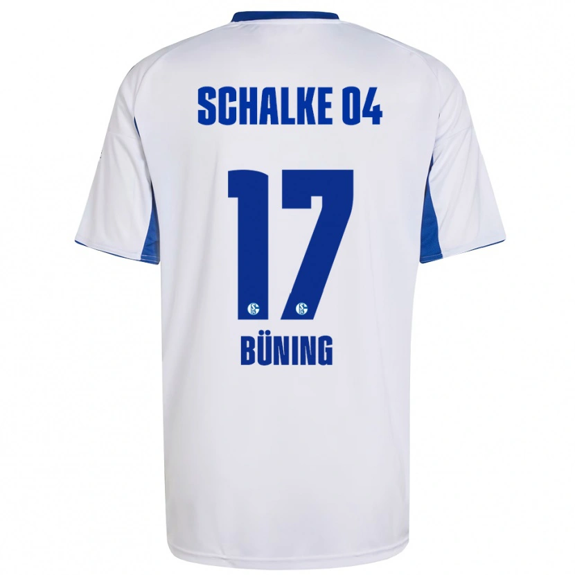 Danxen Dames Michelle Büning #17 Wit Blauw Uitshirt Uittenue 2025/26 T-Shirt