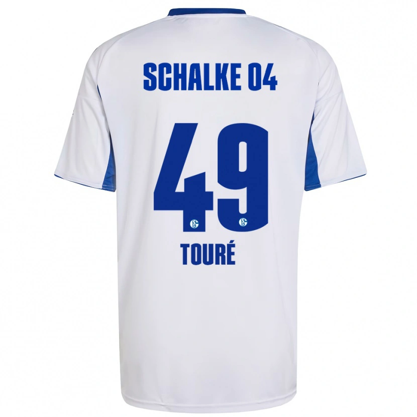 Danxen Dames Tidiane Touré #49 Wit Blauw Uitshirt Uittenue 2025/26 T-Shirt