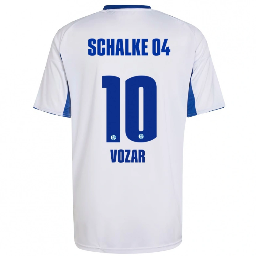 Danxen Dames Luca Vozar #10 Wit Blauw Uitshirt Uittenue 2025/26 T-Shirt