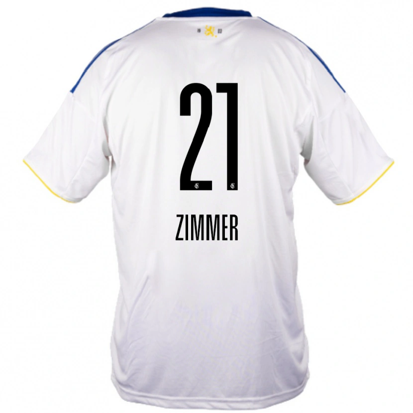 Danxen Dames Marvin Zimmer #21 Wit Blauw Geel Uitshirt Uittenue 2025/26 T-Shirt