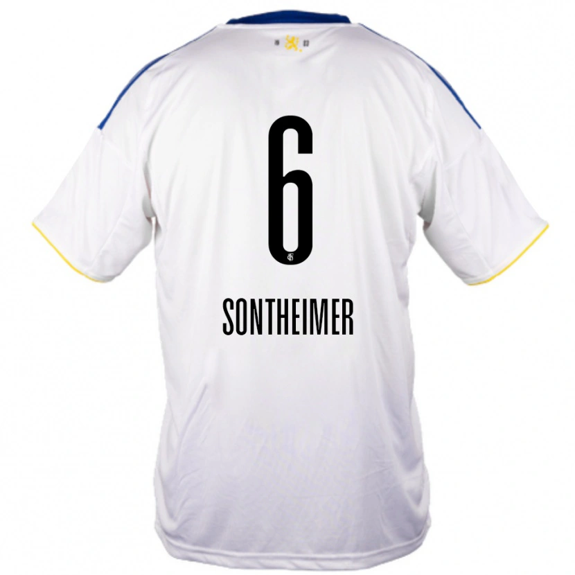 Danxen Dames Patrick Sontheimer #6 Wit Blauw Geel Uitshirt Uittenue 2025/26 T-Shirt