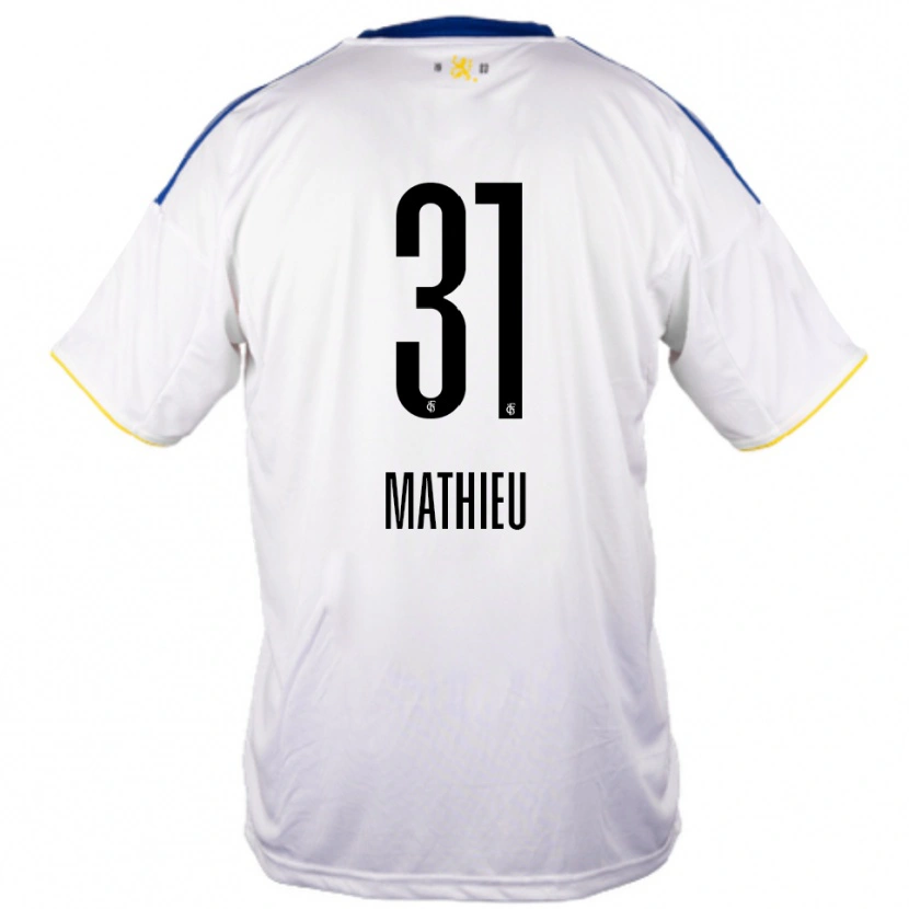 Danxen Dames Sammy Mathieu #31 Wit Blauw Geel Uitshirt Uittenue 2025/26 T-Shirt