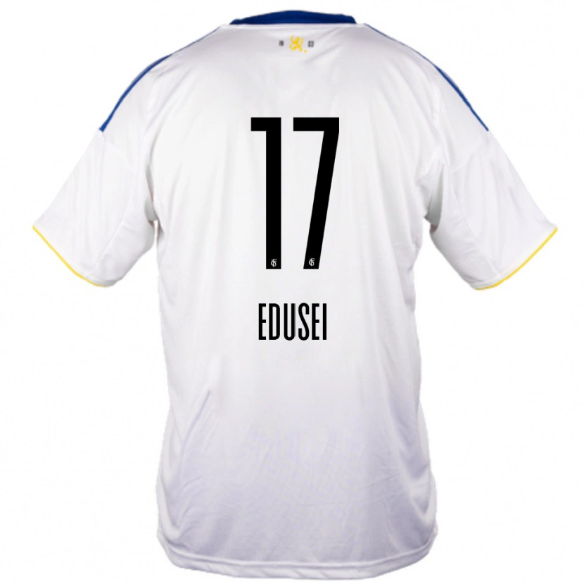 Danxen Dames Damien Edusei #17 Wit Blauw Geel Uitshirt Uittenue 2025/26 T-Shirt