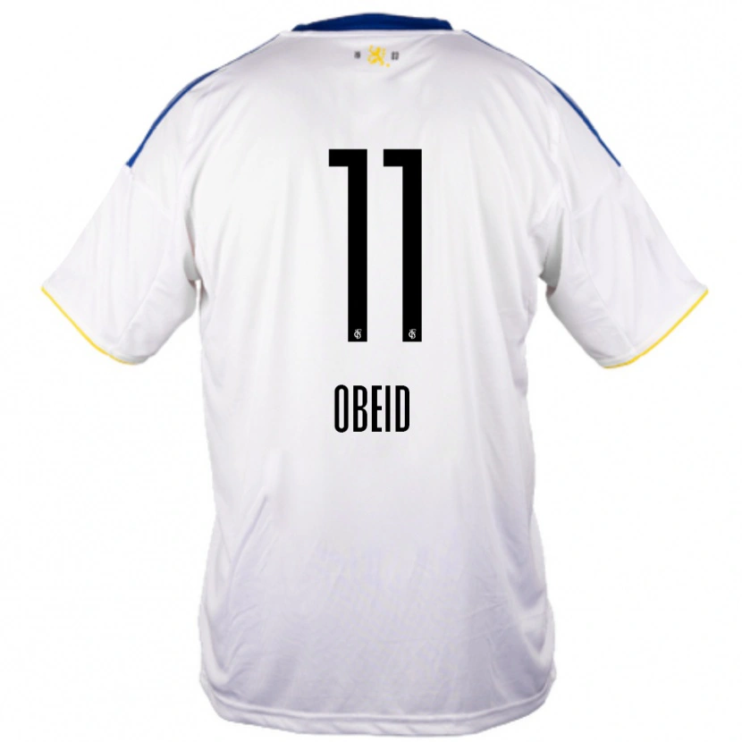 Danxen Dames Bibars Obeid #11 Wit Blauw Geel Uitshirt Uittenue 2025/26 T-Shirt