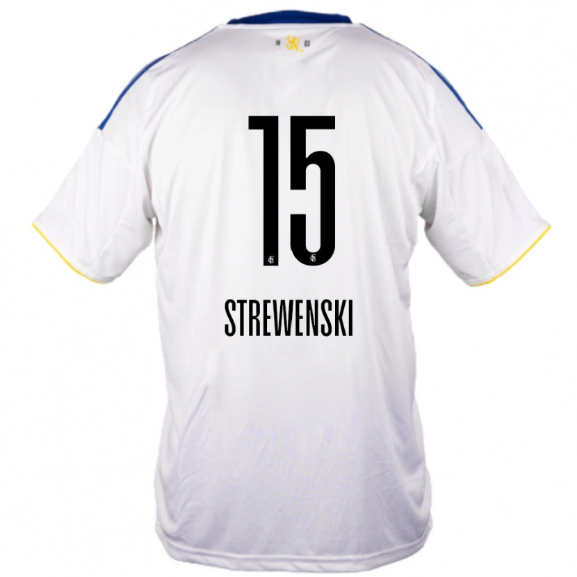 Danxen Dames Lukas Strewenski #15 Wit Blauw Geel Uitshirt Uittenue 2025/26 T-Shirt