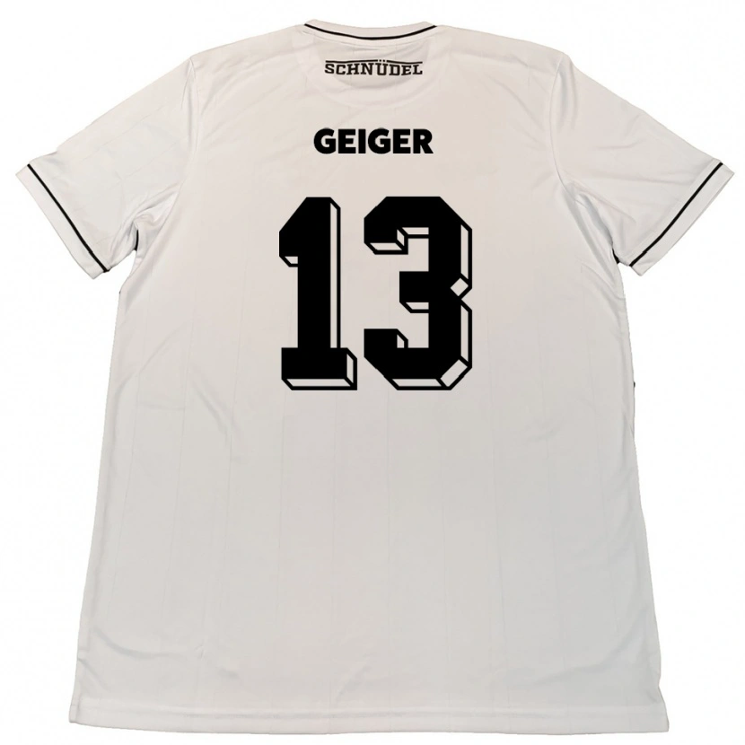 Danxen Dames Luca Geiger #13 Wit Zwart Uitshirt Uittenue 2025/26 T-Shirt
