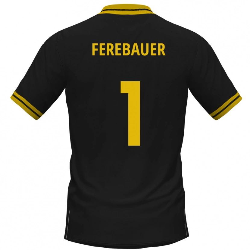 Danxen Dames Philipp Ferebauer #1 Zwart Geel Uitshirt Uittenue 2025/26 T-Shirt