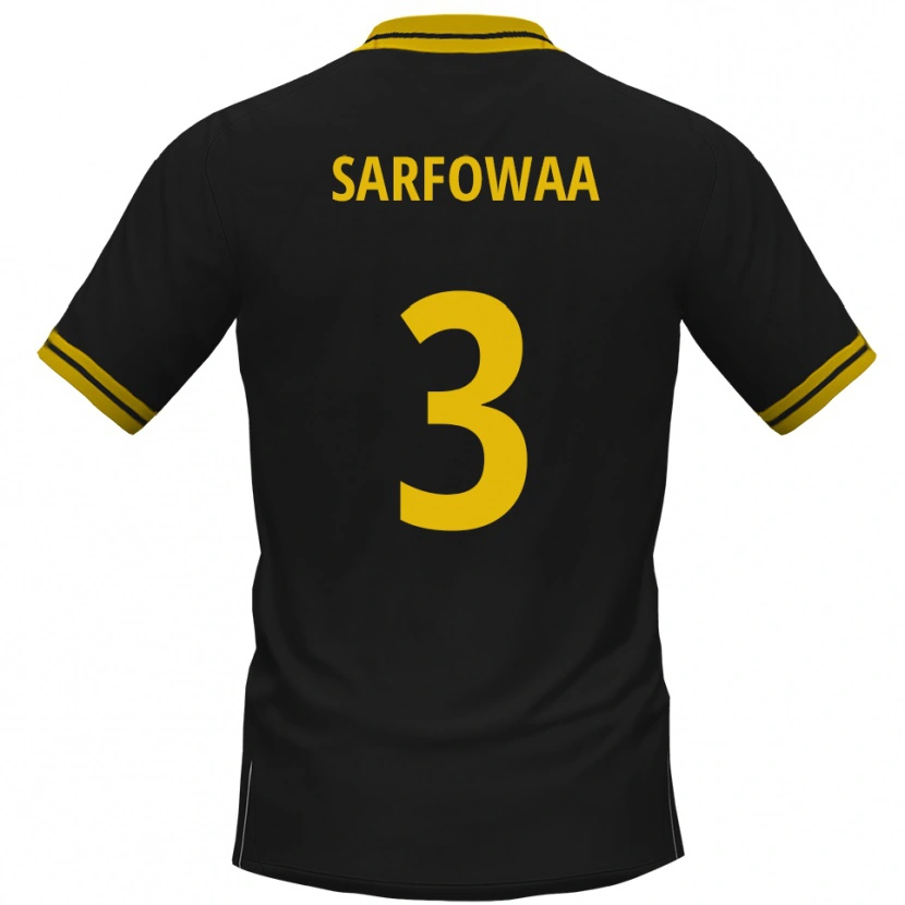 Danxen Dames Christian Sarfowaa #3 Zwart Geel Uitshirt Uittenue 2025/26 T-Shirt