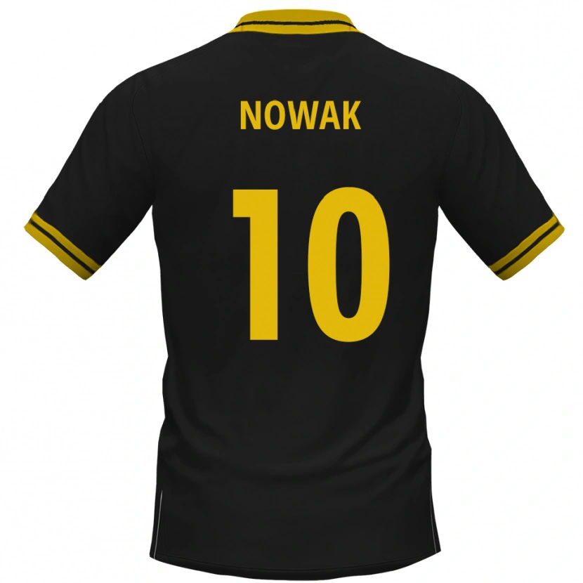 Danxen Dames Sven Nowak #10 Zwart Geel Uitshirt Uittenue 2025/26 T-Shirt