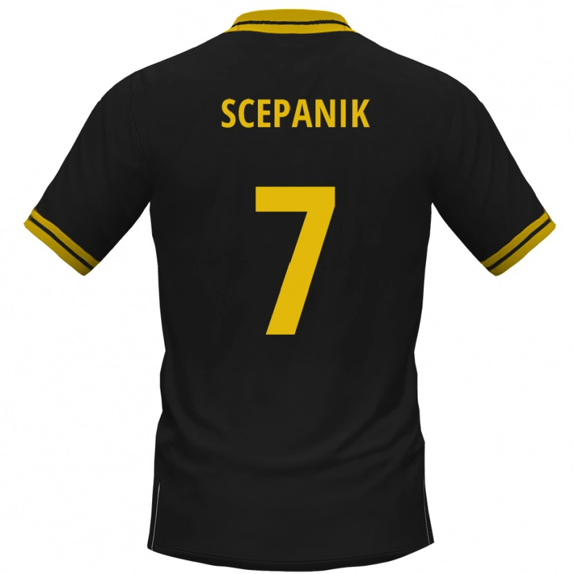 Danxen Dames Lukas Scepanik #7 Zwart Geel Uitshirt Uittenue 2025/26 T-Shirt