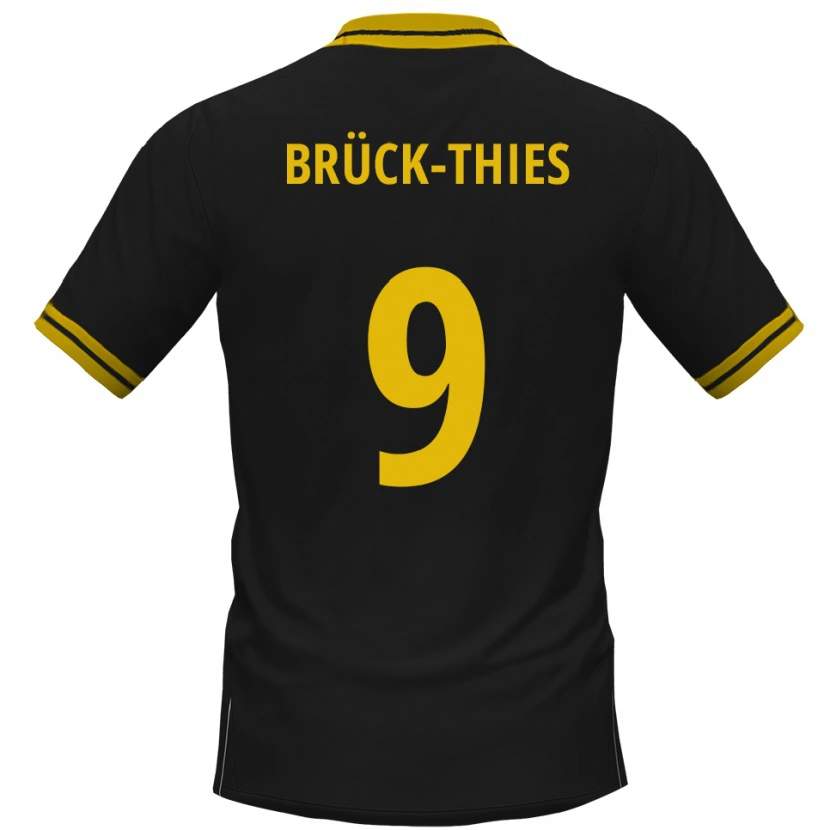 Danxen Dames Frederik Brück-Thies #9 Zwart Geel Uitshirt Uittenue 2025/26 T-Shirt