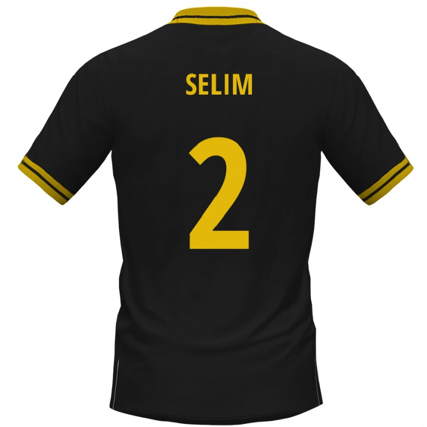 Danxen Dames Yahia Selim #2 Zwart Geel Uitshirt Uittenue 2025/26 T-Shirt