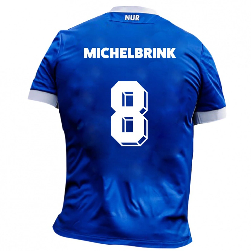 Danxen Dames Lukas Michelbrink #8 Blauw Wit Uitshirt Uittenue 2025/26 T-Shirt