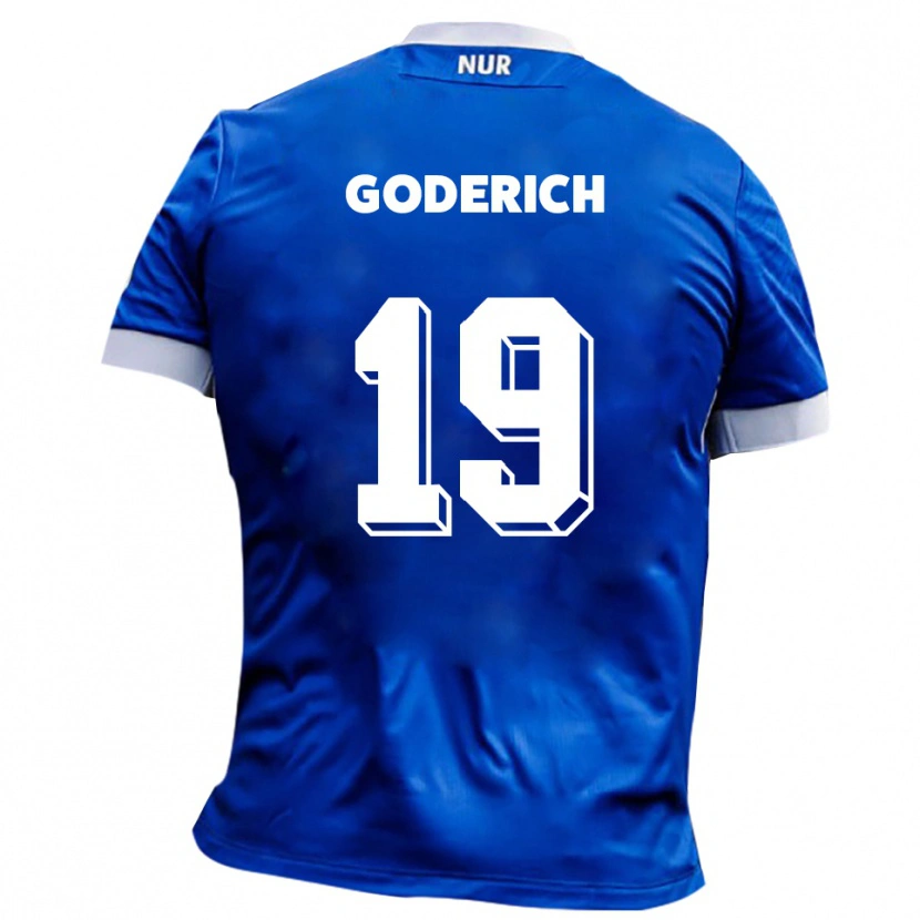 Danxen Dames David Goderich #19 Blauw Wit Uitshirt Uittenue 2025/26 T-Shirt