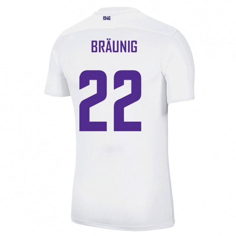 Danxen Dames Liam Bräunig #22 Wit Groen Uitshirt Uittenue 2025/26 T-Shirt