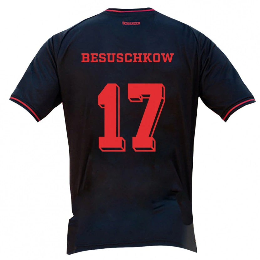Danxen Dames Max Besuschkow #17 Zwart Rood Wit Uitshirt Uittenue 2025/26 T-Shirt