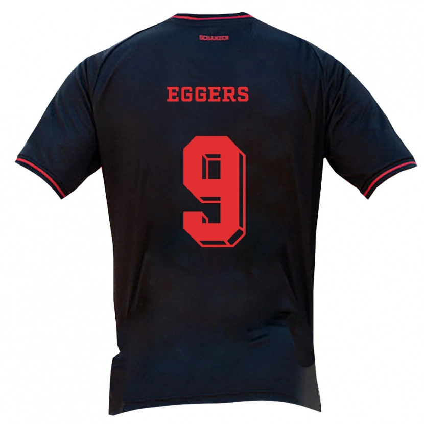 Danxen Dames Milian Eggers #9 Zwart Rood Wit Uitshirt Uittenue 2025/26 T-Shirt